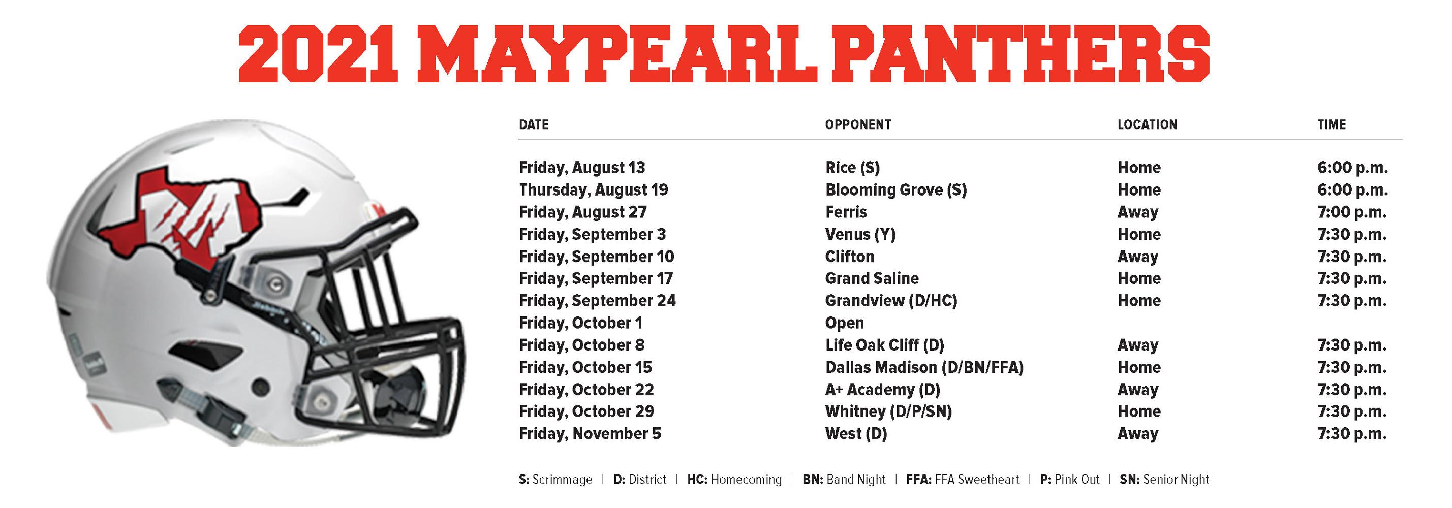 panthers september schedule