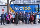 The NLC Board of Directors in front of the newly unveiled Roadshow RV at Congressional City Conference in March 2024.
